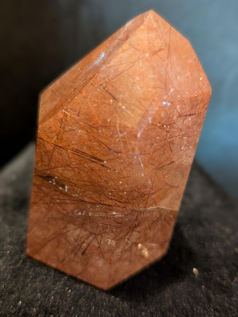 Gem Quality Polished Rutilated Rose Quartz Point - Picture 11 of 11